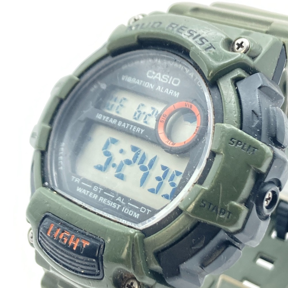 Casio Men's Watch 3463 TRT-110H Green Vibration Alarm 47mm Dual Time Mud Resist - Picture 4 of 16